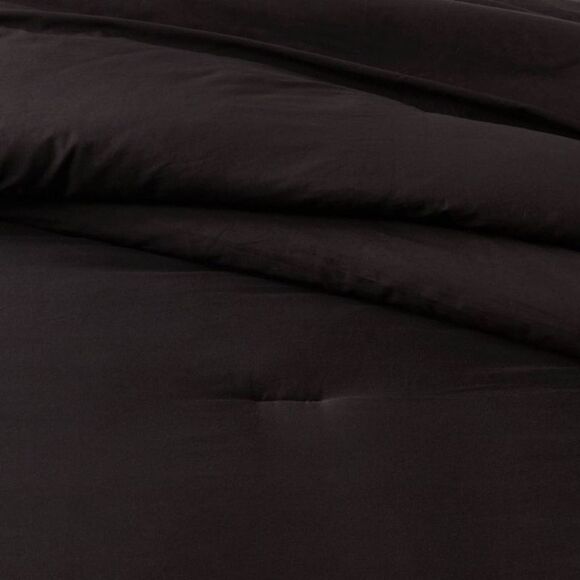 Threshold -  Sateen Comforter Set Quilted Year-Round  Black - Picture 4 of 4